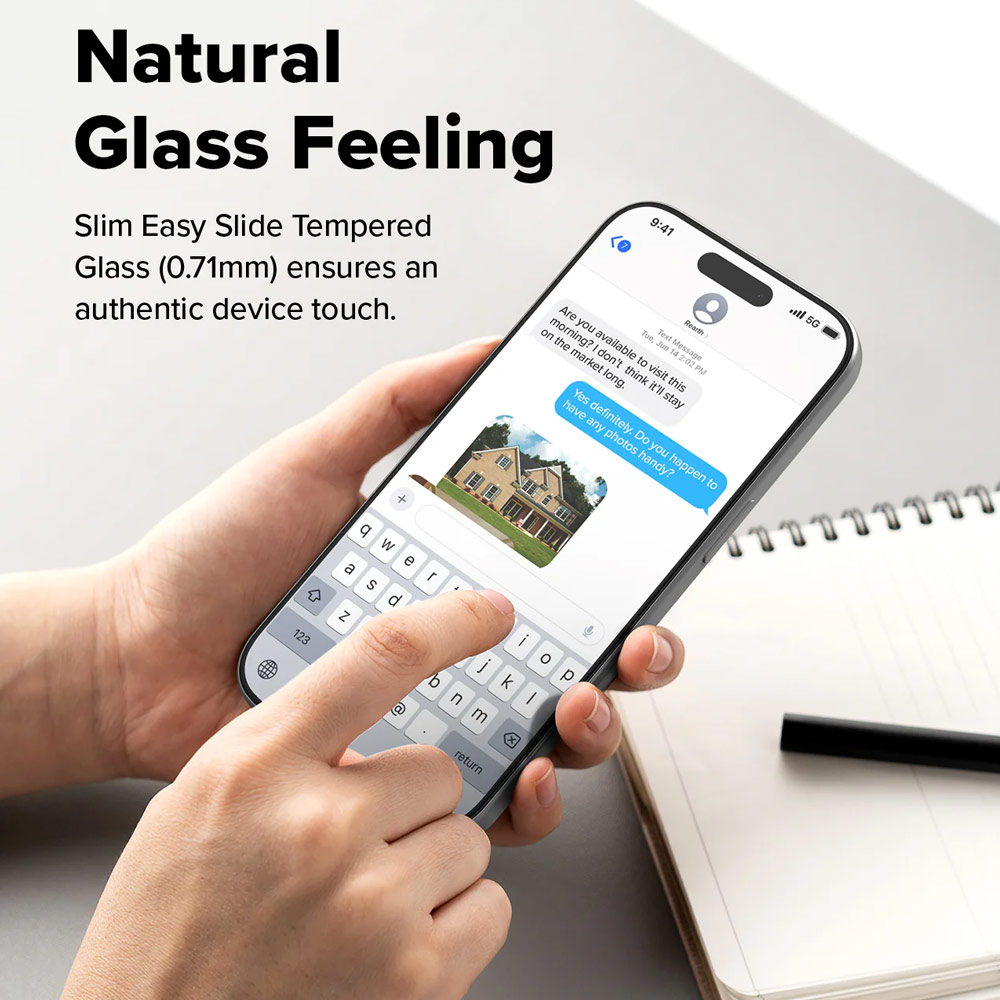 Picture of Apple iPhone 17 6.3 Screen Protector | Ringke Easy Slide Tempered Glass Screen Protector for iPhone 17 6.3  (Clear) 2pcs
