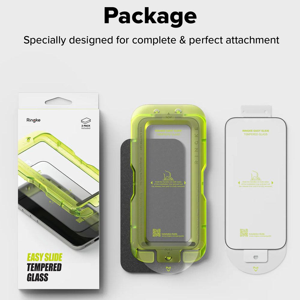 Picture of Apple iPhone 17 6.3 Screen Protector | Ringke Easy Slide Tempered Glass Screen Protector for iPhone 17 6.3  (Clear) 2pcs