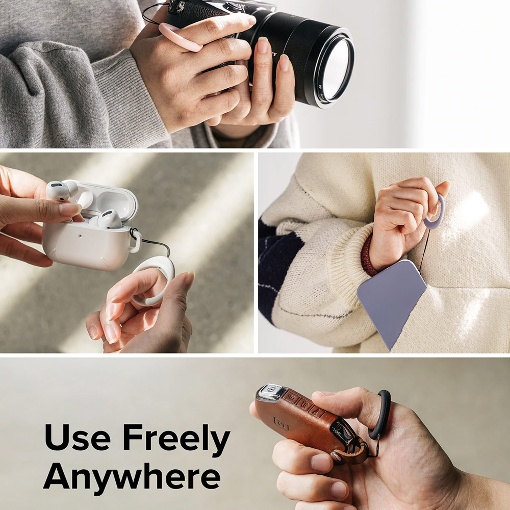 Picture of Ringke Finger Ring Strap for Smartphone Case Strap Camera Strap Airpods Pro Airpods 3 Strap (Black Black)