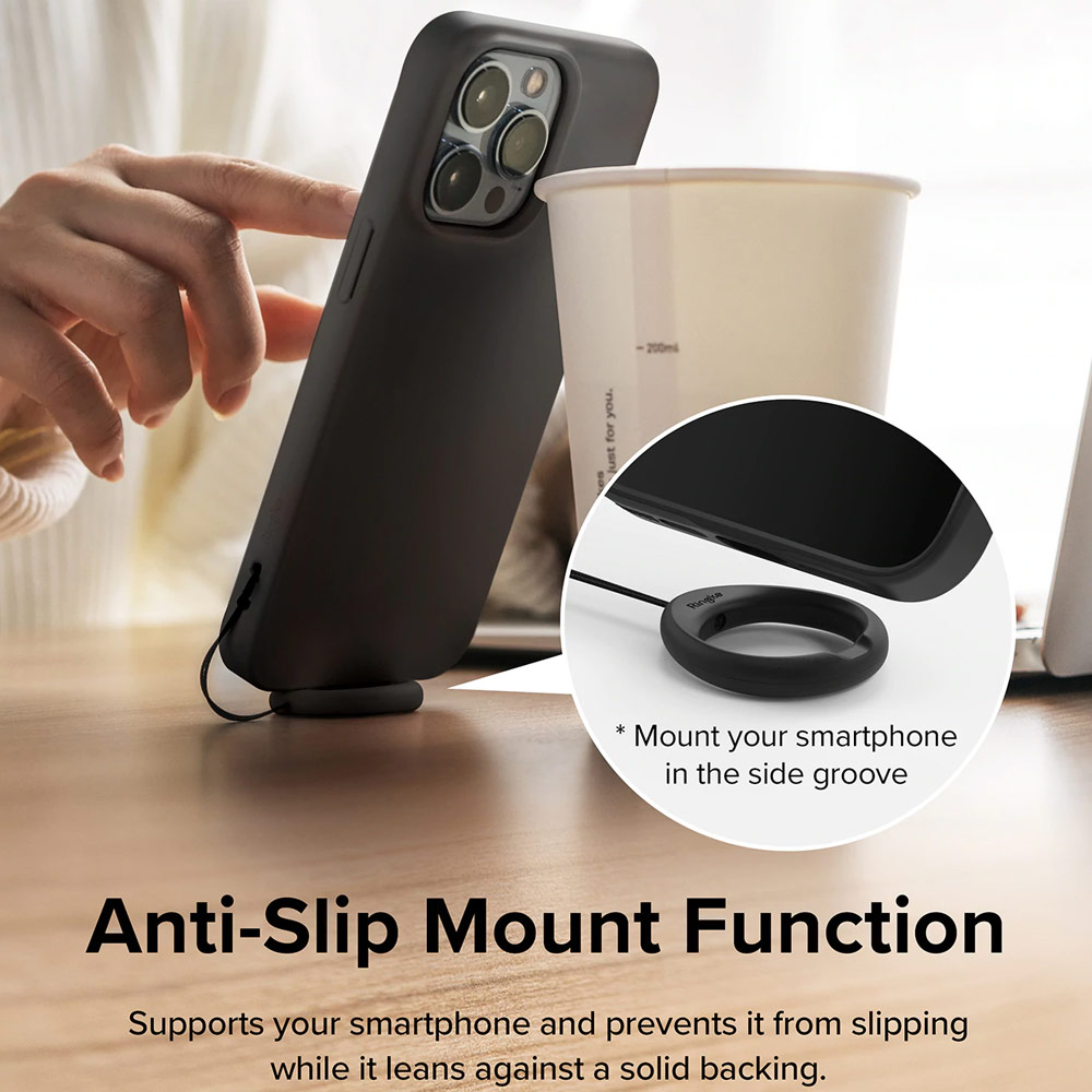 Picture of Ringke Finger Ring Strap for Smartphone Case Strap Camera Strap Airpods Pro Airpods 3 Strap (Black Black)