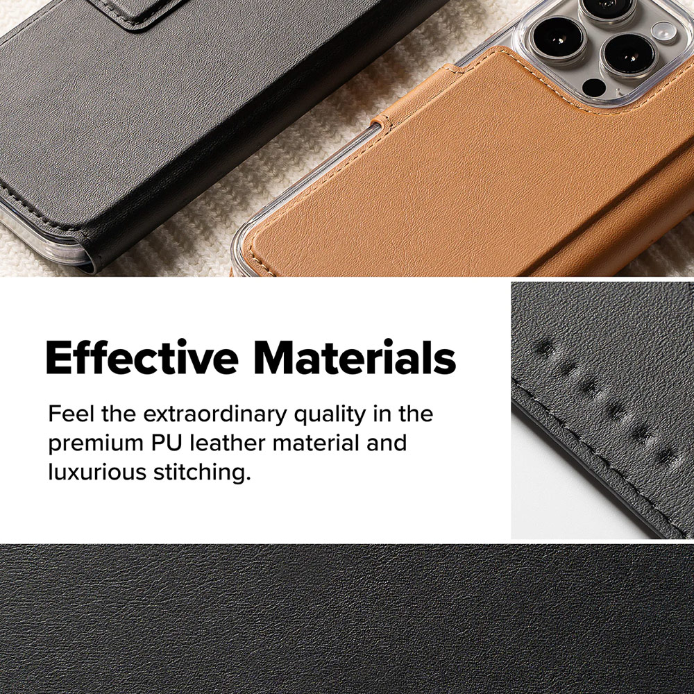 Picture of Apple iPhone 15 Plus 6.7  | Ringke Folio Wallet Magnetic Flip Cover Card Holder for iPhone 16 Pro Max iPhone 16 Plus (Black)