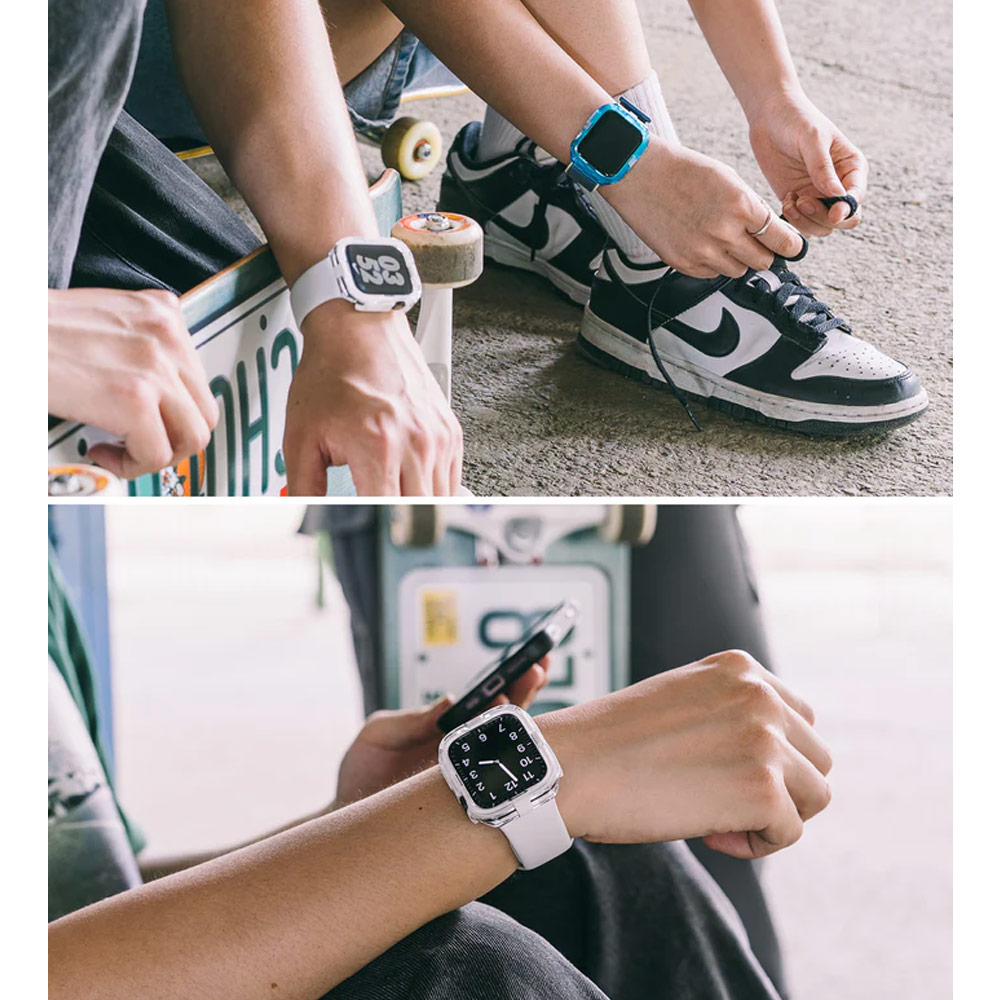 Picture of Apple Watch 44mm Case | Ringke Slim Perfect Fit Case for Apple Watch Series 4 5 6 SE 7 8 44mm 45mm (Neon Orange)