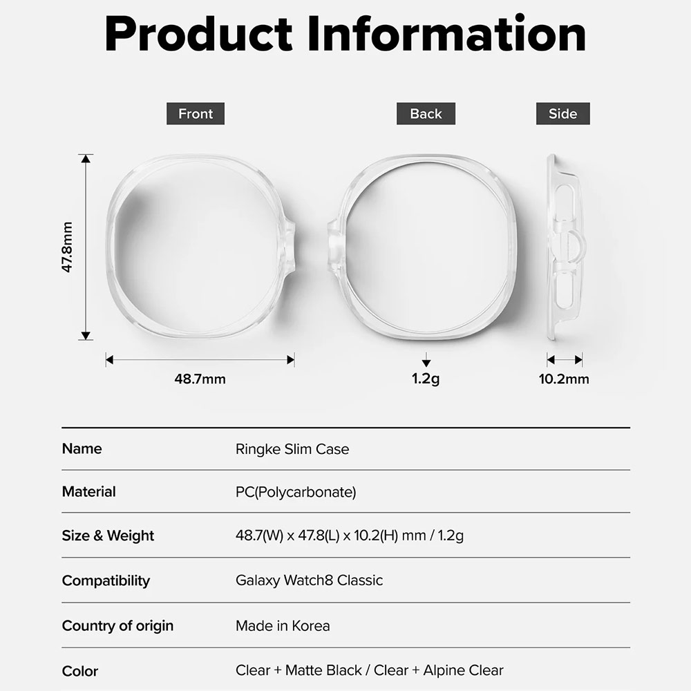 Picture of Samsung Galaxy Watch 8 Classic 46mm Case | Ringke Slim Protection Case for Samsung Galaxy Watch 8 Classic 46mm (Clear Alpine Clear)