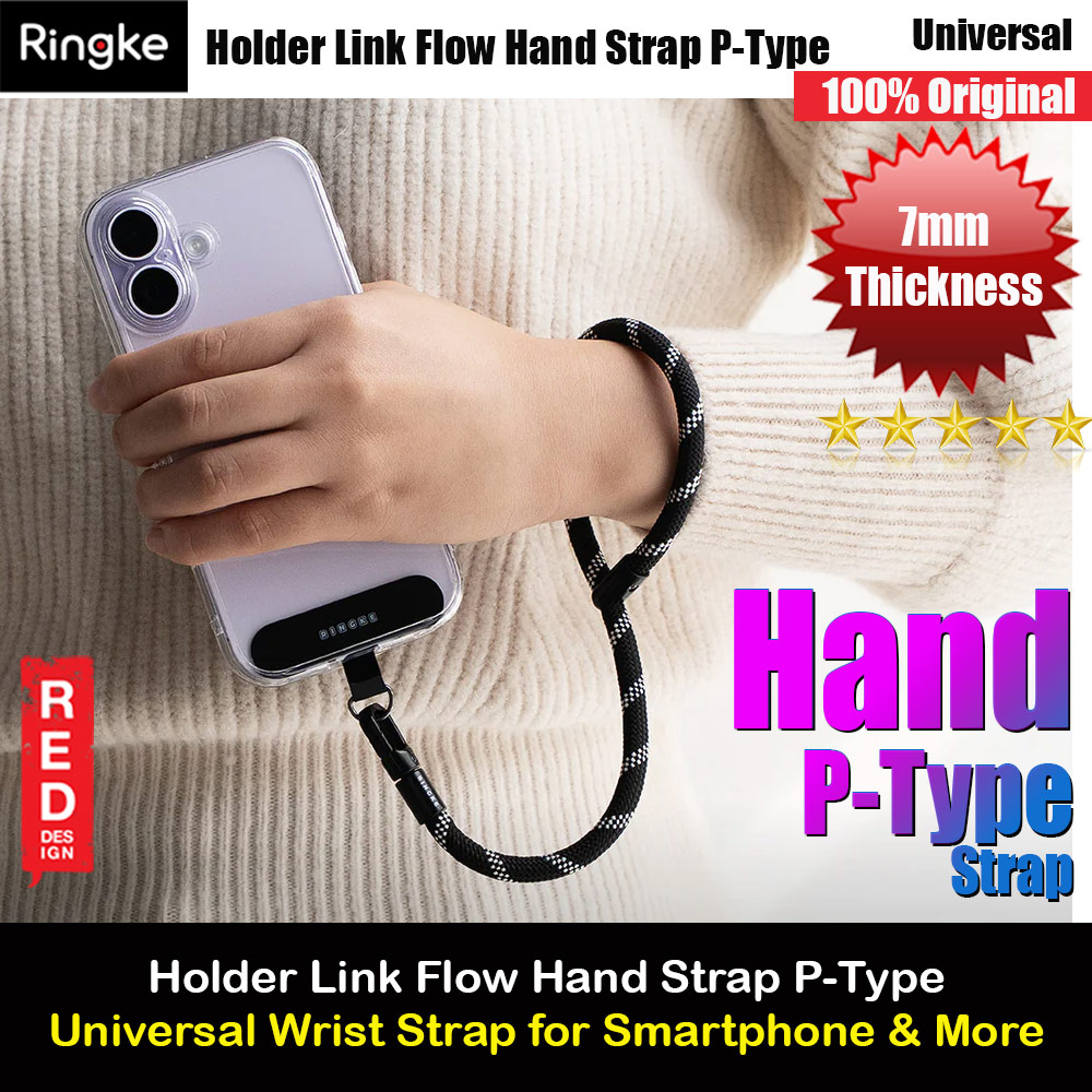 Picture of Ringke Holder Link and Flow Hand Strap P-Type Wrist Strap Phone Strap for closed-bottom phone case (Shadow Black) Red Design- Red Design Cases, Red Design Covers, iPad Cases and a wide selection of Red Design Accessories in Malaysia, Sabah, Sarawak and Singapore 