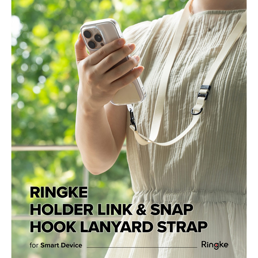 Picture of Ringke Holder Link Snap Hook Crossbody Lanyard Shoulder Adjustable Phone Strap for closed-bottom phone case (Urban Blue)