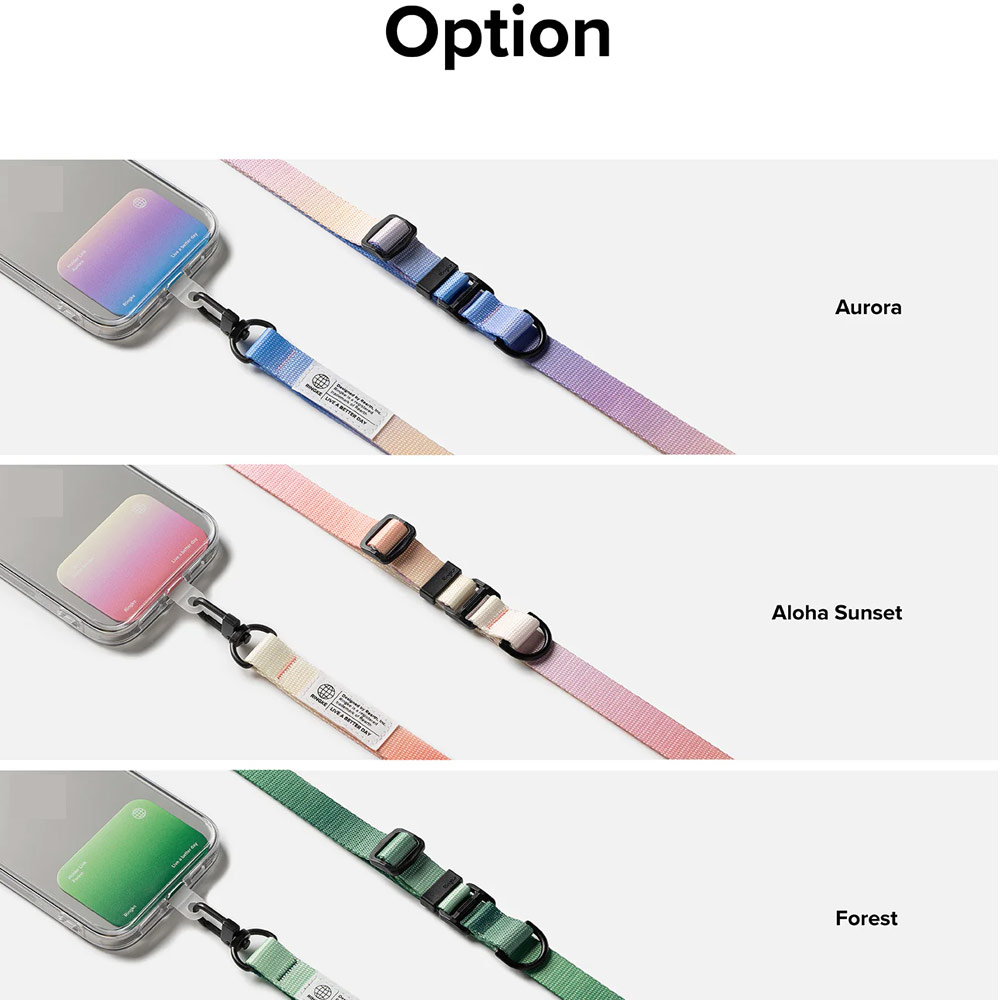 Picture of Ringke Adjustable Shoulder Holder Link Snap Hook Lanyard Crossbody Phone Strap for Phone case (AURORA)
