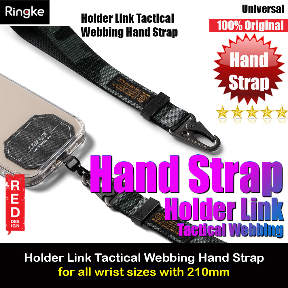 Picture of Ringke Hand Strap Tough All Purpose Heavy Duty Tactical Carabiner Clasp for Smartphone (Camo Black) Red Design- Red Design Cases, Red Design Covers, iPad Cases and a wide selection of Red Design Accessories in Malaysia, Sabah, Sarawak and Singapore 
