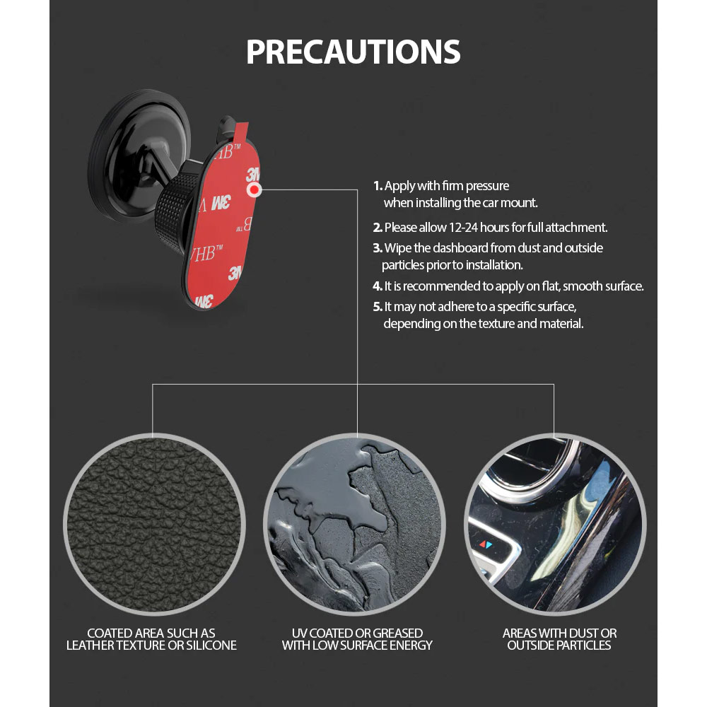 Picture of Ringke Magnetic Gear Car Mount for Smartphone (Black)