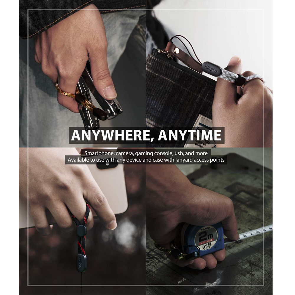 Picture of Ringke Paracord Lanyard Finger Strap (Checkered Gray)