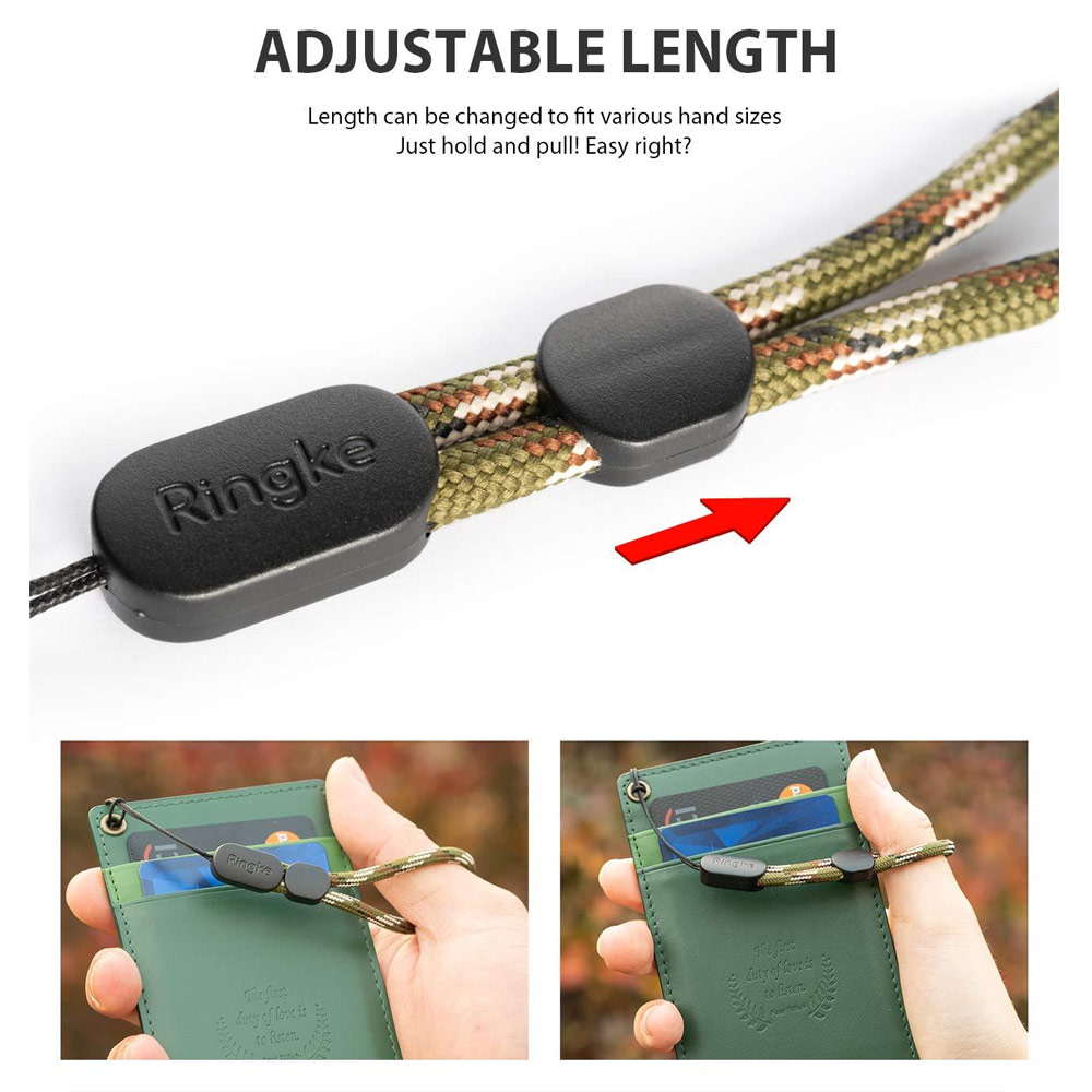 Picture of Ringke Paracord Lanyard Finger Strap (Checkered Gray)