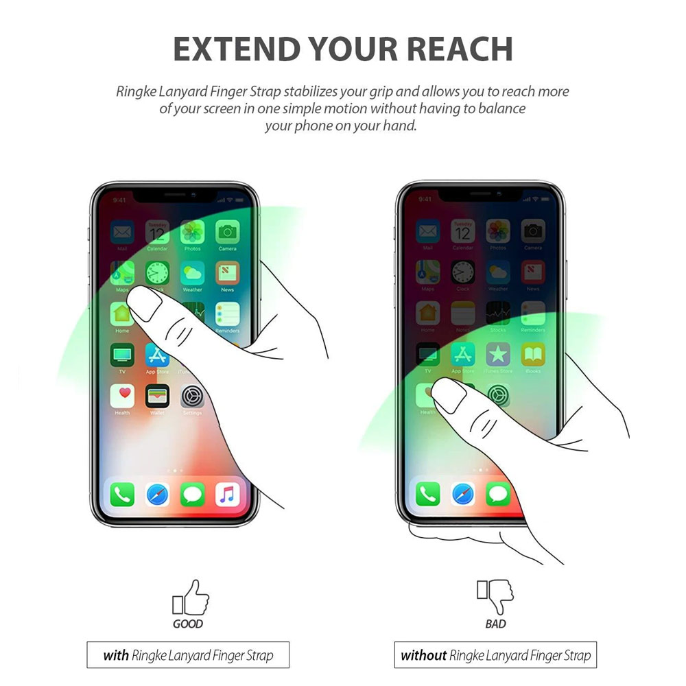 Picture of Ringke Paracord Lanyard Finger Strap (Checkered Gray)