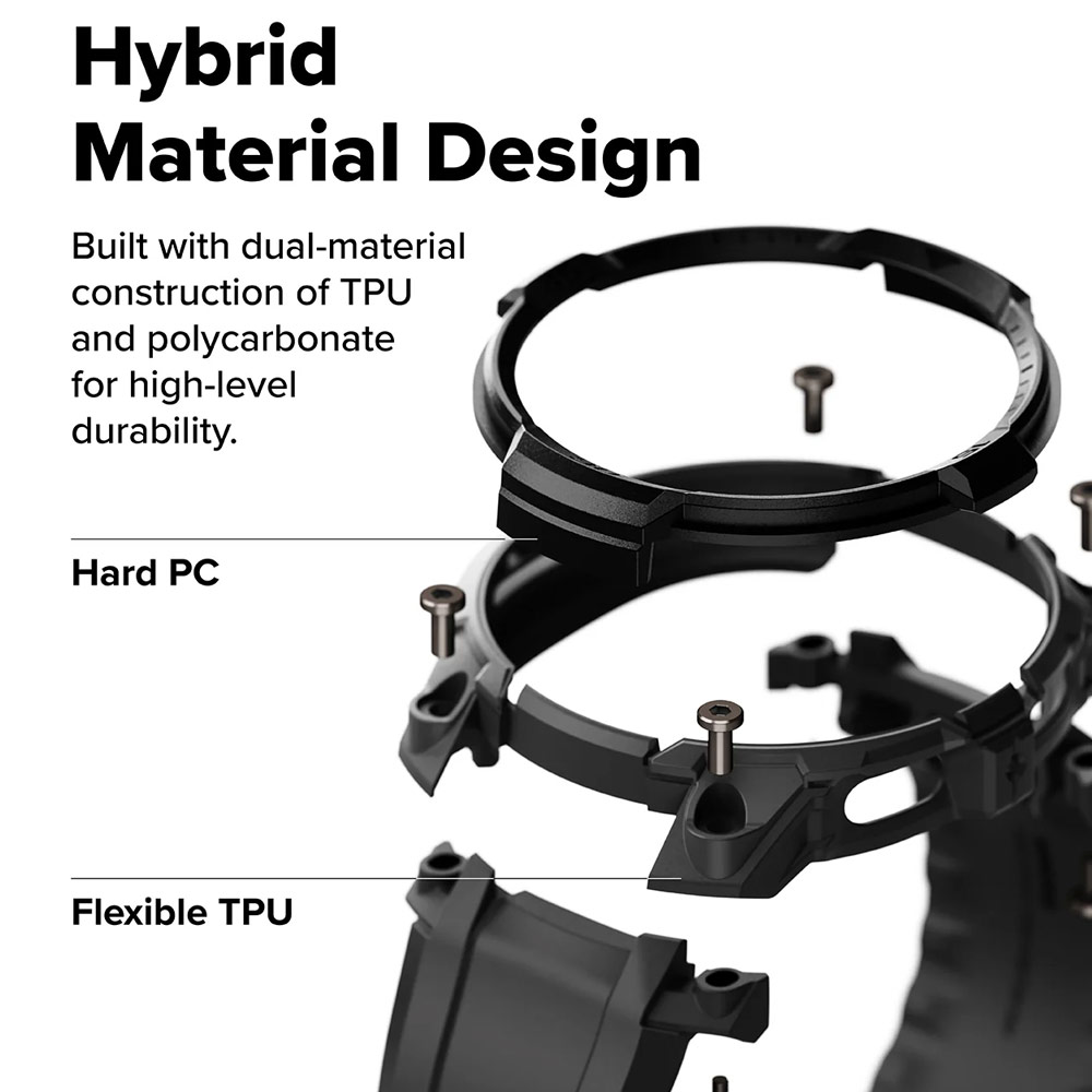 Picture of Samsung Galaxy Watch 8 44mm Case | Ringke Case and Band Strap Rugged Gear for Samsung Galaxy Watch 8 44mm (All Black)