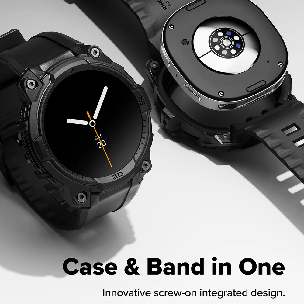 Picture of Samsung Galaxy Watch 8 44mm Case | Ringke Case and Band Strap Rugged Gear for Samsung Galaxy Watch 8 44mm (All Black)