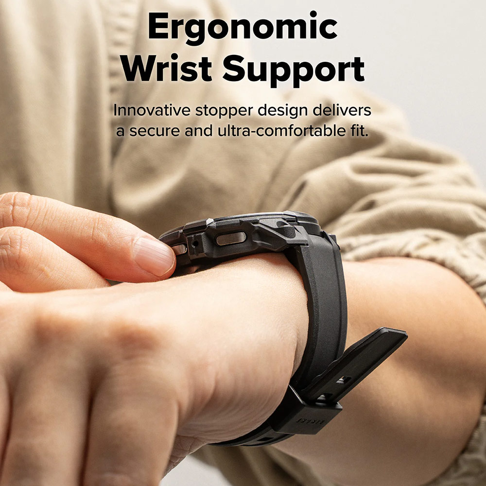 Picture of Samsung Galaxy Watch 8 44mm Case | Ringke Case and Band Strap Rugged Gear for Samsung Galaxy Watch 8 44mm (All Black)