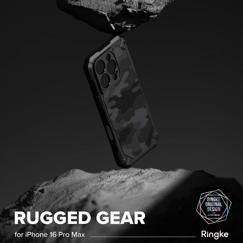 Picture of Apple iPhone 16 Pro Max 6.9 Case | Ringke Rugged Gear Drop Protection Case for Apple iPhone 16 Pro Max 6.9 (Camo Black)