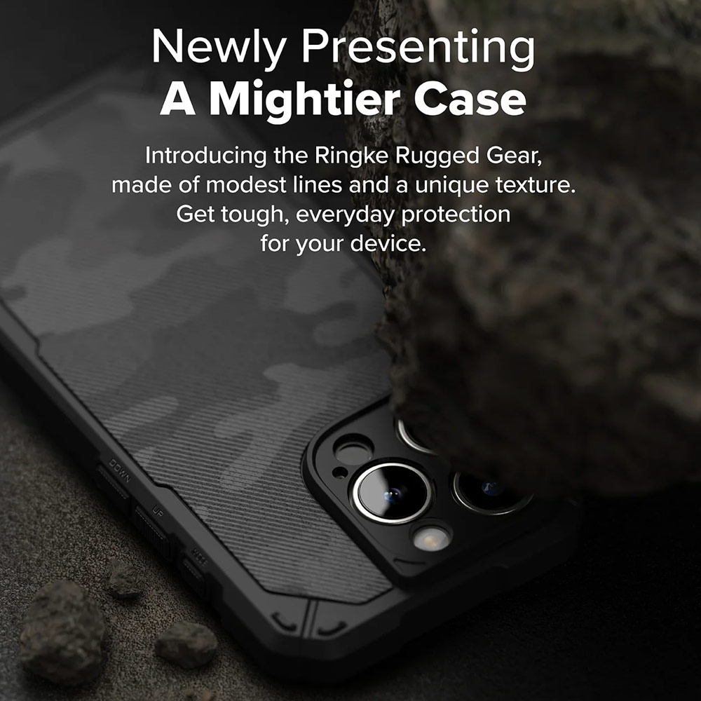 Picture of Apple iPhone 16 Pro Max 6.9 Case | Ringke Rugged Gear Drop Protection Case for Apple iPhone 16 Pro Max 6.9 (Camo Black)
