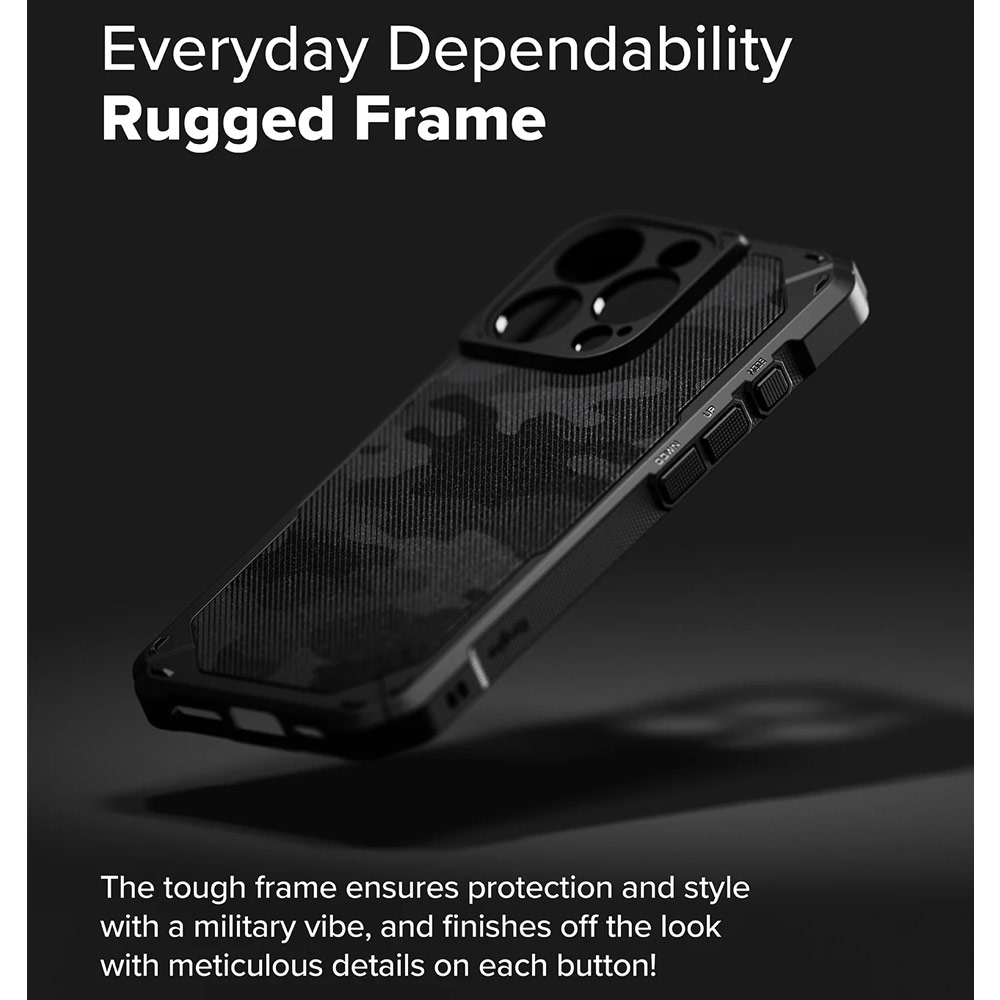 Picture of Apple iPhone 16 Pro Max 6.9 Case | Ringke Rugged Gear Drop Protection Case for Apple iPhone 16 Pro Max 6.9 (Camo Black)