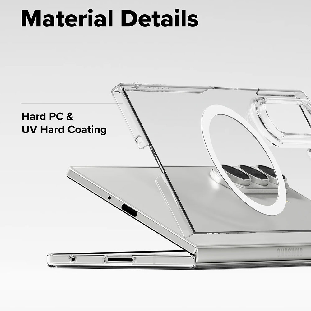 Picture of Samsung Galaxy Z Fold 7 Case | Ringke Slim Fusion Magnetic  Protection Case with Strap Hole for Samsung Galaxy Z Fold 7 (Clear)