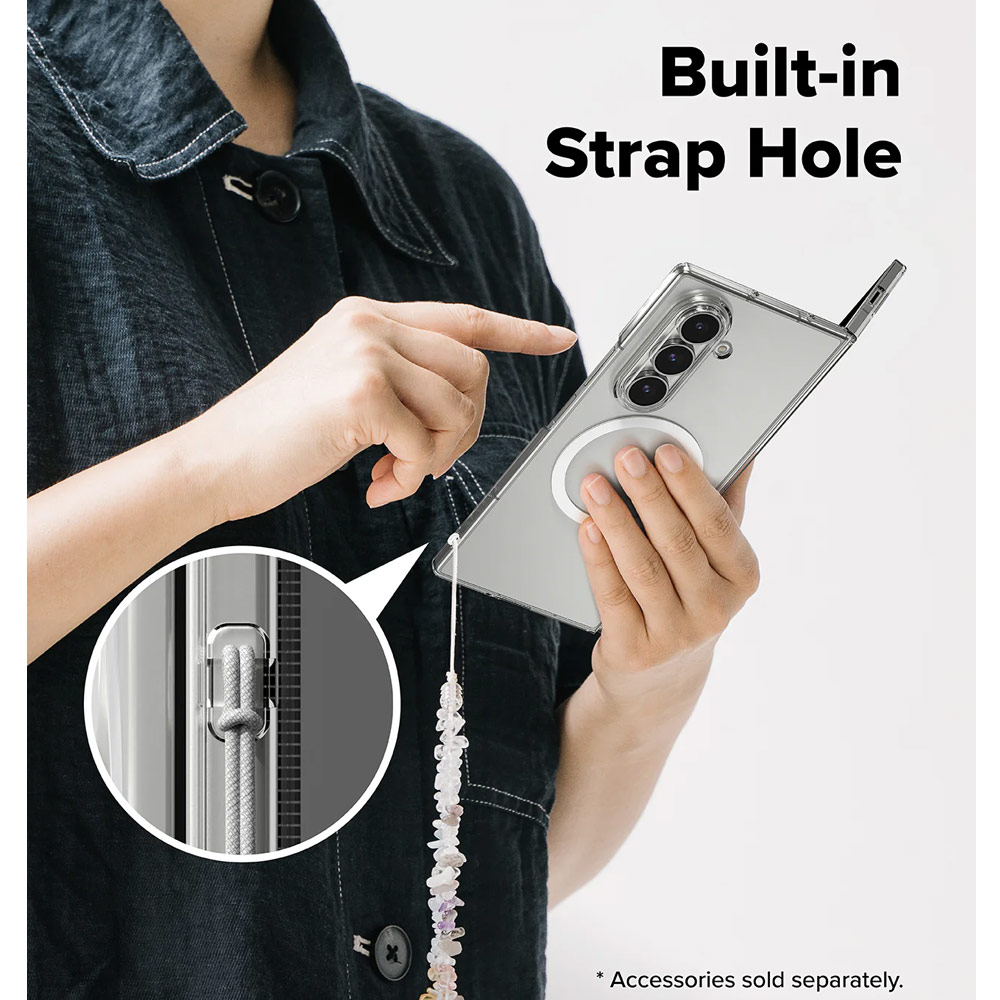 Picture of Samsung Galaxy Z Fold 7 Case | Ringke Slim Fusion Magnetic  Protection Case with Strap Hole for Samsung Galaxy Z Fold 7 (Clear)