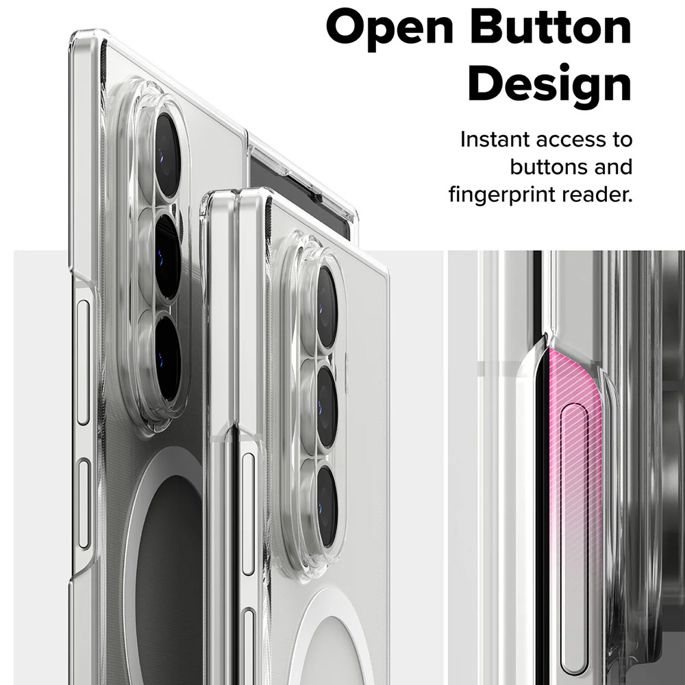 Picture of Samsung Galaxy Z Fold 7 Case | Ringke Slim Fusion Magnetic  Protection Case with Strap Hole for Samsung Galaxy Z Fold 7 (Clear)