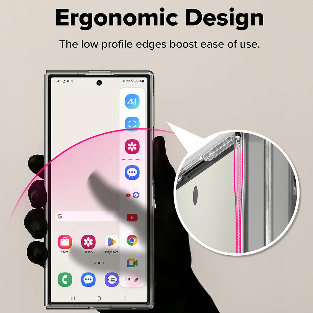 Picture of Samsung Galaxy Z Fold 7 Case | Ringke Slim Fusion Magnetic  Protection Case with Strap Hole for Samsung Galaxy Z Fold 7 (Clear)