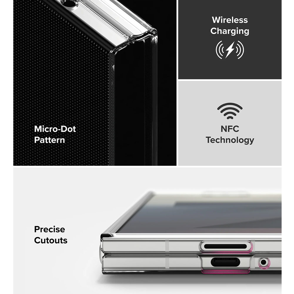 Picture of Samsung Galaxy Z Fold 7 Case | Ringke Slim Fusion Magnetic  Protection Case with Strap Hole for Samsung Galaxy Z Fold 7 (Clear)