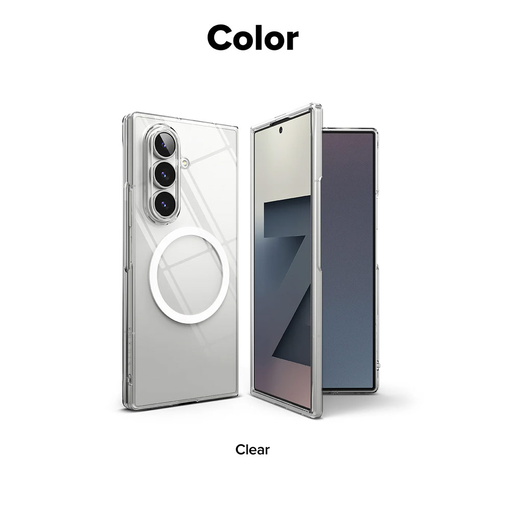 Picture of Samsung Galaxy Z Fold 7 Case | Ringke Slim Fusion Magnetic  Protection Case with Strap Hole for Samsung Galaxy Z Fold 7 (Clear)
