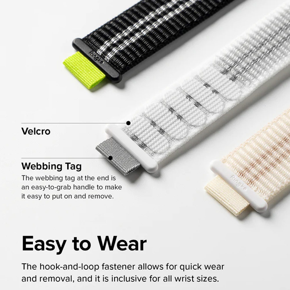 Picture of Apple Watch 38mm  | Ringke Sports Air Loop Breathable Woven Nylon Soft Weave Strap for Apple Watch Series 4 5 6 8 9 41mm 40mm 38mm (Cream)