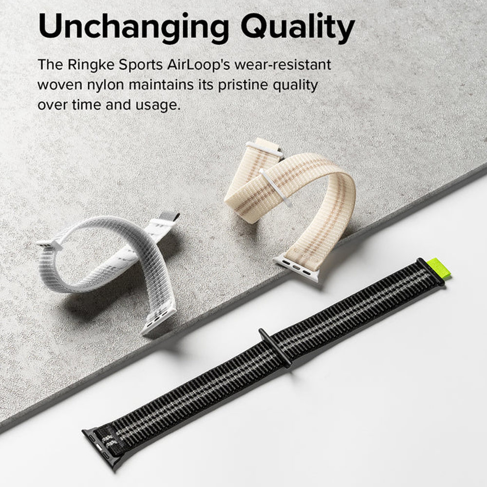 Picture of Apple Watch 38mm  | Ringke Sports Air Loop Breathable Woven Nylon Soft Weave Strap for Apple Watch Series 4 5 6 8 9 41mm 40mm 38mm (Cream)