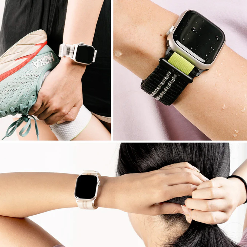 Picture of Apple Watch 38mm  | Ringke Sports Air Loop Breathable Woven Nylon Soft Weave Strap for Apple Watch Series 4 5 6 8 9 41mm 40mm 38mm (Cream)