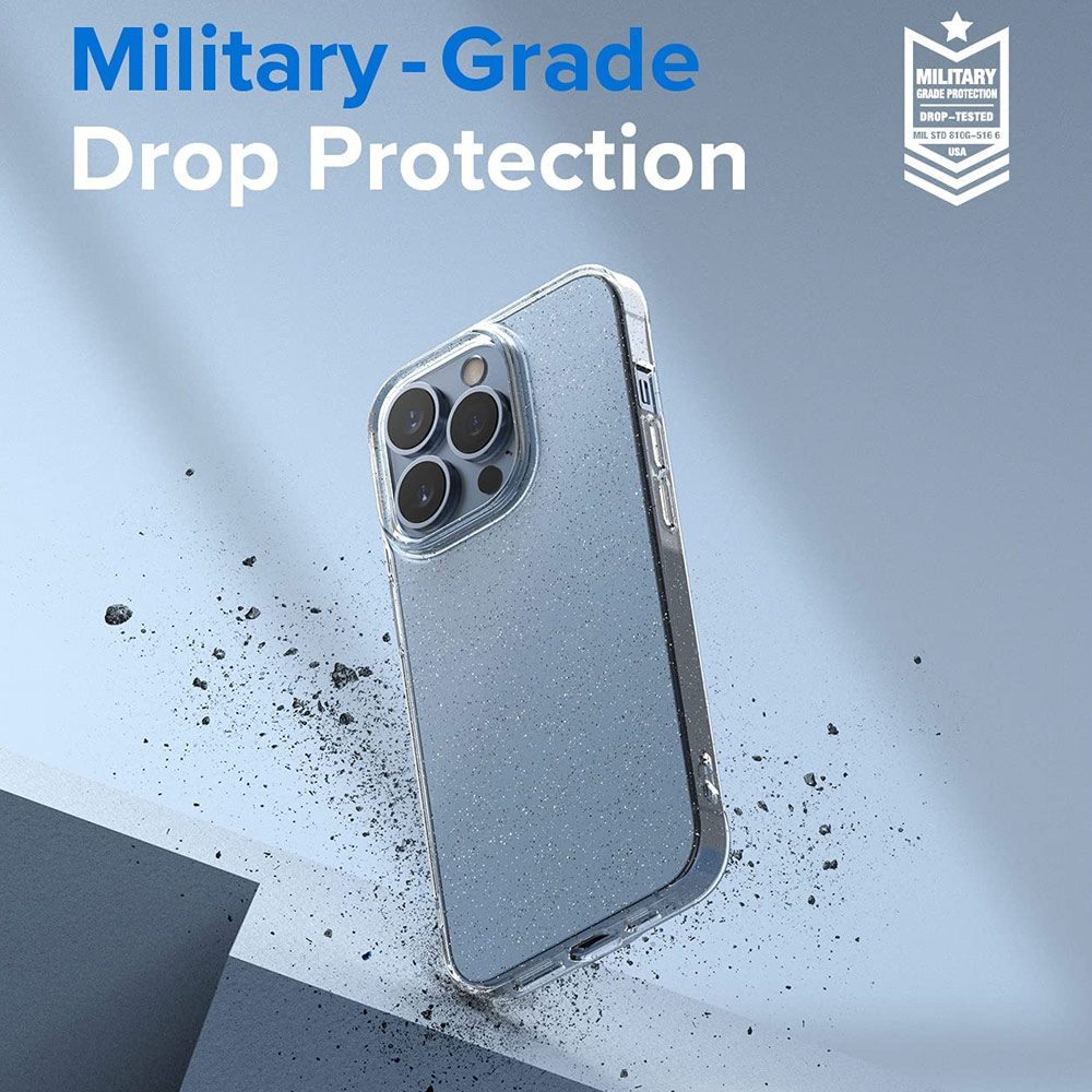 Picture of Apple iPhone 13 Pro Max 6.7 Case | Ringke Air Soft TPU Protection Case for Apple iPhone 13 Pro Max 6.7 (Glitter Clear)