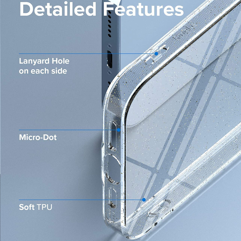 Picture of Apple iPhone 13 Pro Max 6.7 Case | Ringke Air Soft TPU Protection Case for Apple iPhone 13 Pro Max 6.7 (Glitter Clear)