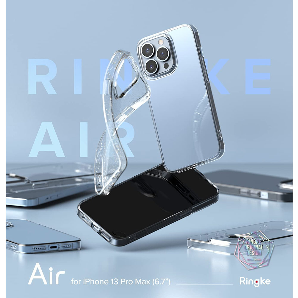 Picture of Apple iPhone 13 Pro Max 6.7 Case | Ringke Air Soft TPU Protection Case for Apple iPhone 13 Pro Max 6.7 (Glitter Clear)