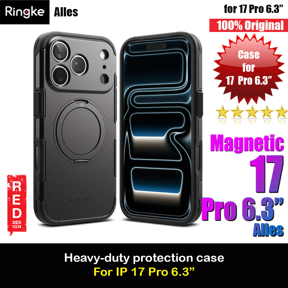 Picture of Ringke Alles Magnetic Compatible Heavy Duty Drop Protection Case with Kickstand and Camera Control button cover  for iPhone 17 Pro 6.3 (Gunmetal) Apple iPhone 17 Pro 6.3- Apple iPhone 17 Pro 6.3 Cases, Apple iPhone 17 Pro 6.3 Covers, iPad Cases and a wide selection of Apple iPhone 17 Pro 6.3 Accessories in Malaysia, Sabah, Sarawak and Singapore 