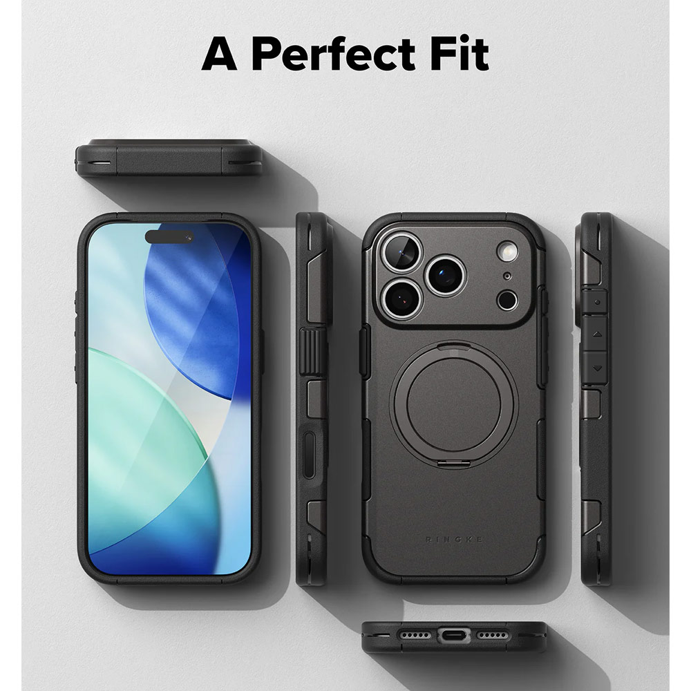 Picture of Apple iPhone 17 Pro 6.3 Case | Ringke Alles Magnetic Compatible Heavy Duty Drop Protection Case with Kickstand and Camera Control button cover  for iPhone 17 Pro 6.3 (Gunmetal)