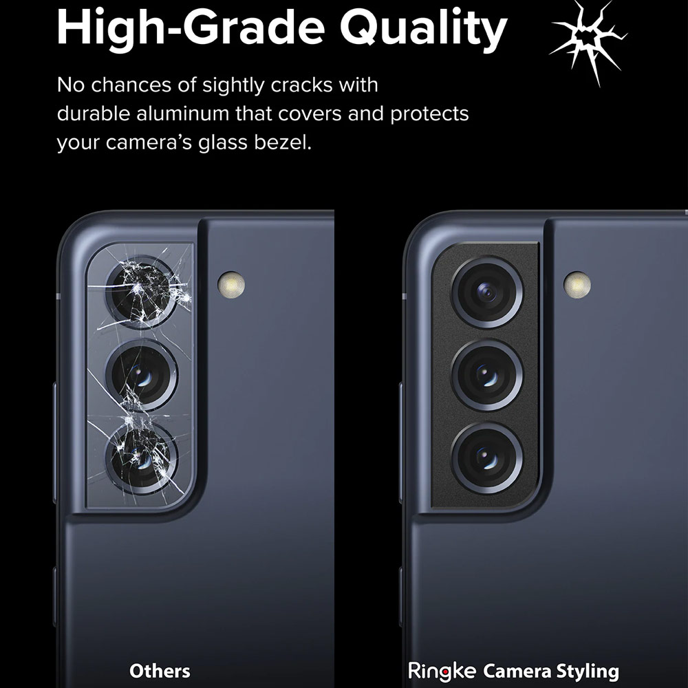 Picture of Samsung Galaxy S21 FE  | Ringke Camera Styling Aluminum Bezel Protector for Samsung Galaxy 21 FE (Black)