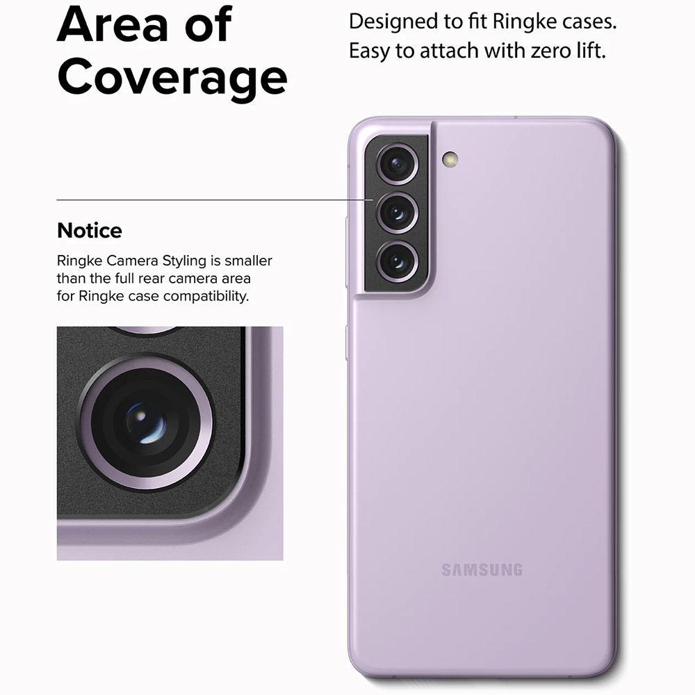 Picture of Samsung Galaxy S21 FE  | Ringke Camera Styling Aluminum Bezel Protector for Samsung Galaxy 21 FE (Black)