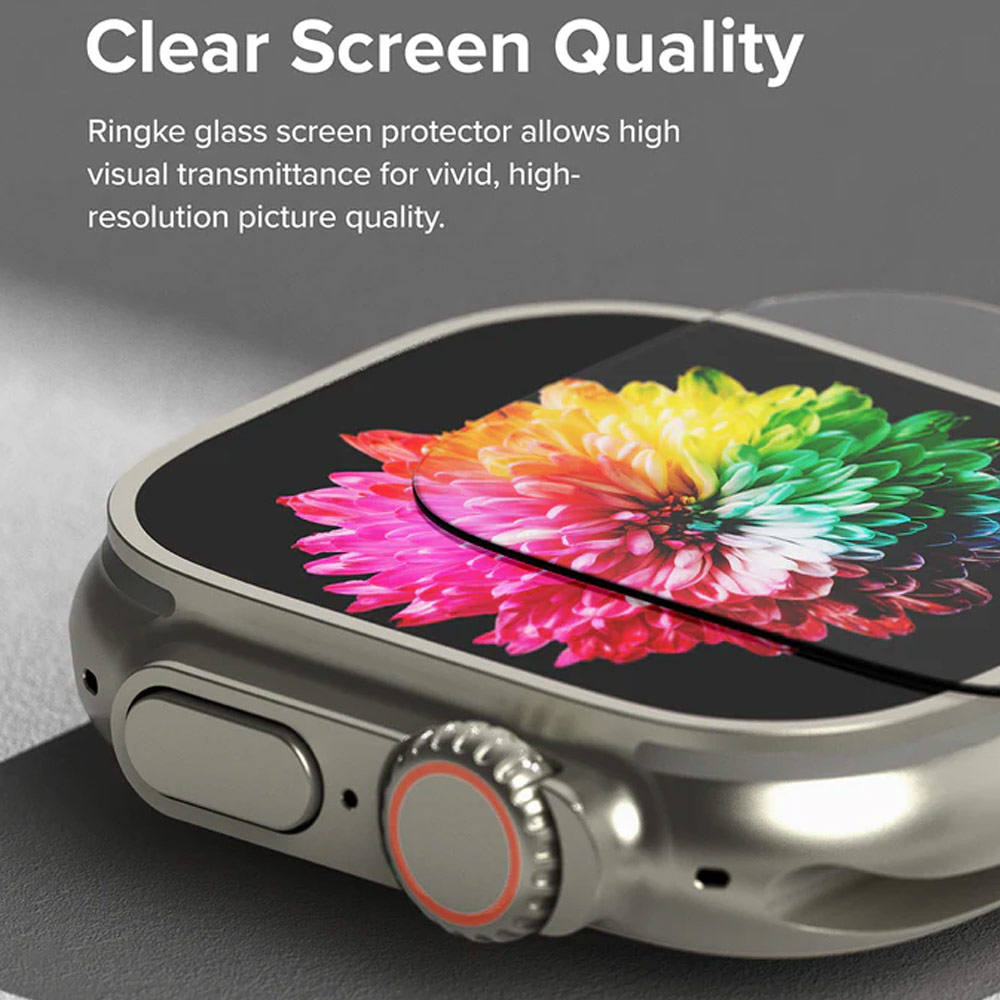 Picture of Apple Watch 49mm	Ultra Screen Protector | Ringke Bezel and Tempered Glass Screen Protector Combo for Apple Watch Series 8 Ultra 49mm (49-05 Gold)