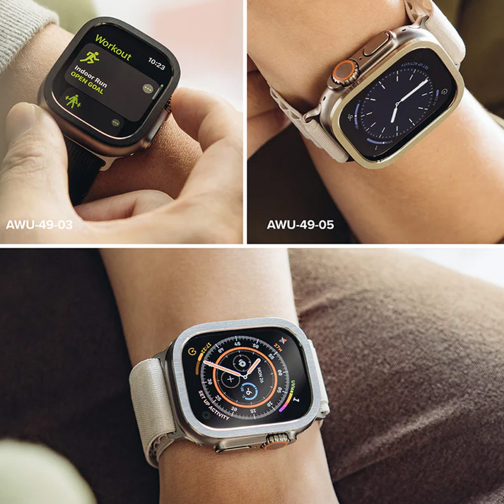 Picture of Apple Watch 49mm	Ultra Screen Protector | Ringke Bezel and Tempered Glass Screen Protector Combo for Apple Watch Series 8 Ultra 49mm (49-01 Titanium)