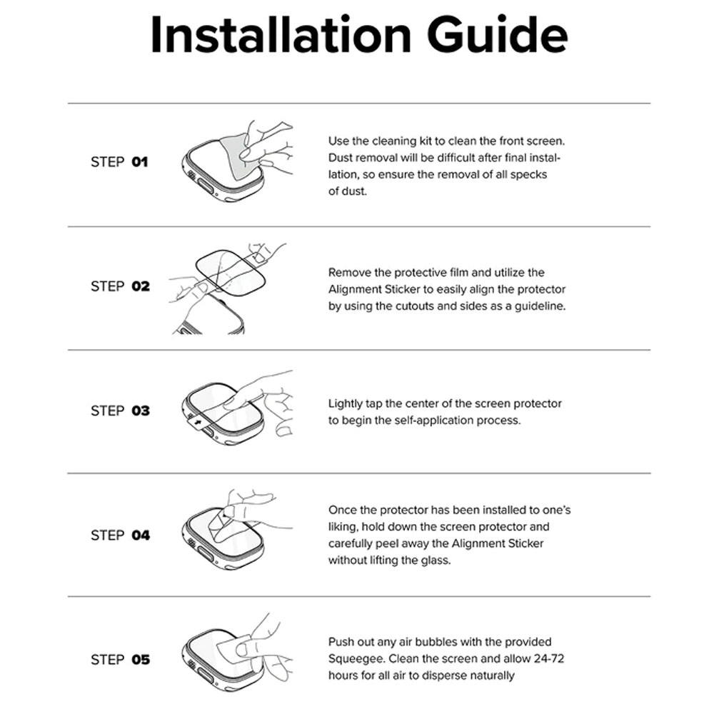 Picture of Apple Watch 49mm	Ultra Screen Protector | Ringke Bezel and Tempered Glass Screen Protector Combo for Apple Watch Series 8 Ultra 49mm (49-01 Titanium)