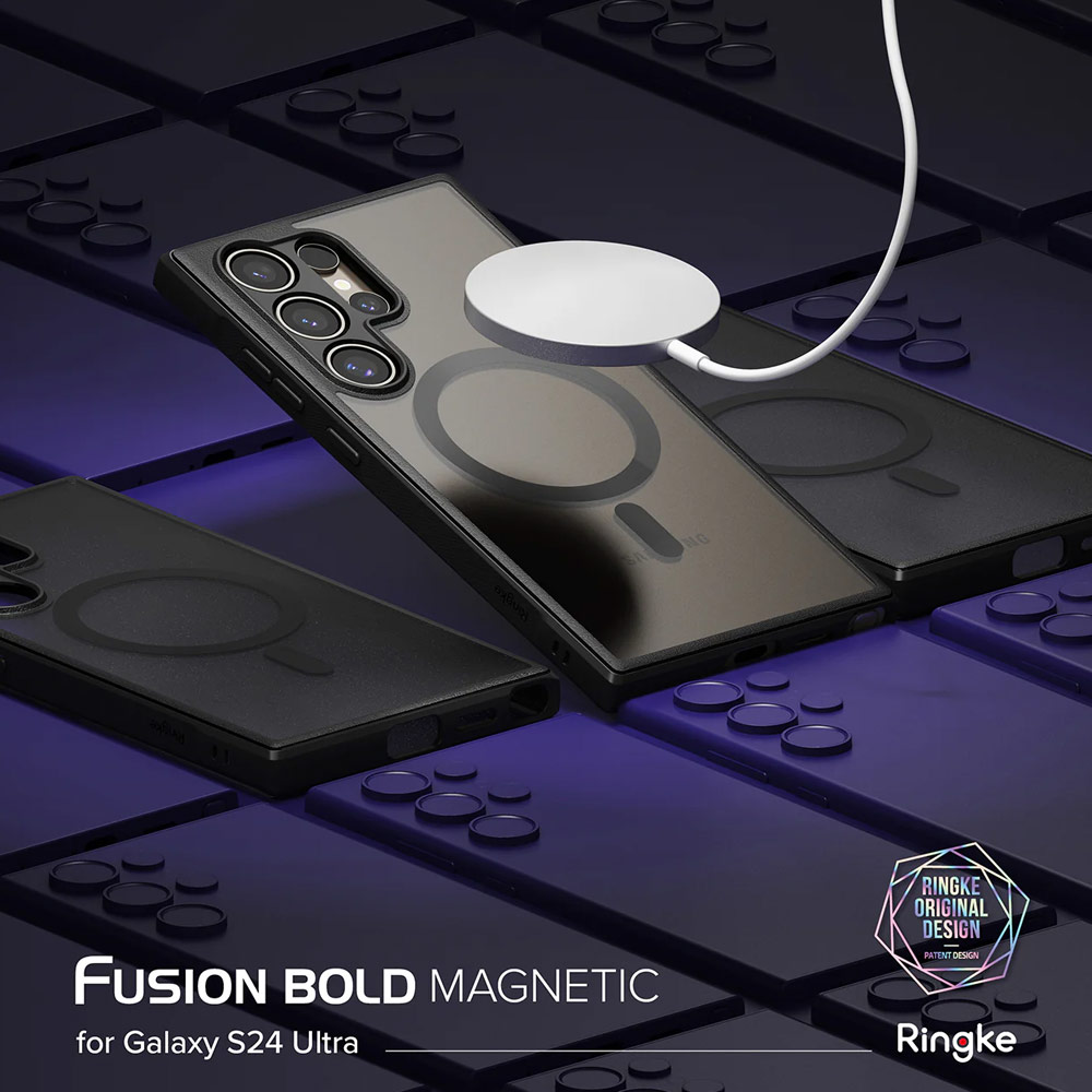 Picture of Samsung Galaxy S24 Ultra Case | Ringke Fusion Bold Magnetic Transparent Protection Case for Samsung Galaxy S24 Ultra (Black)