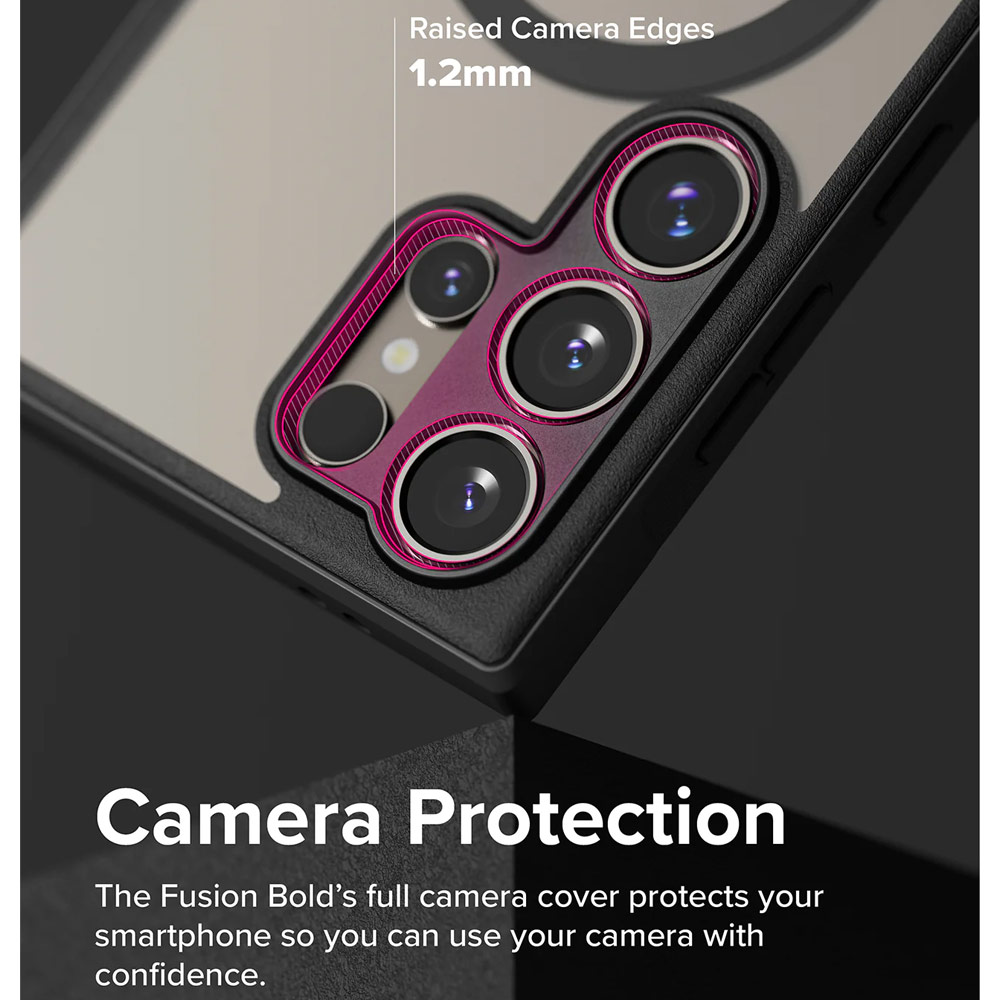 Picture of Samsung Galaxy S24 Ultra Case | Ringke Fusion Bold Magnetic Transparent Protection Case for Samsung Galaxy S24 Ultra (Black)