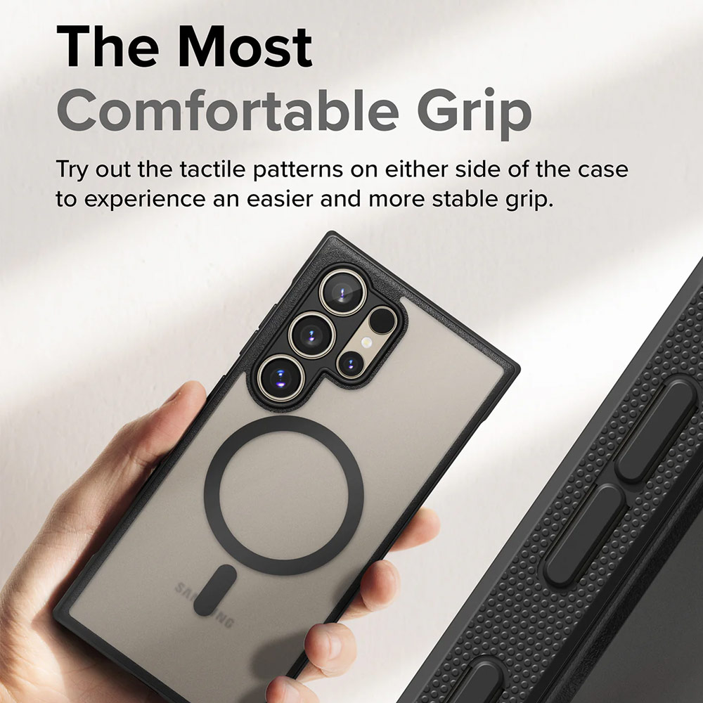 Picture of Samsung Galaxy S24 Ultra Case | Ringke Fusion Bold Magnetic Transparent Protection Case for Samsung Galaxy S24 Ultra (Black)