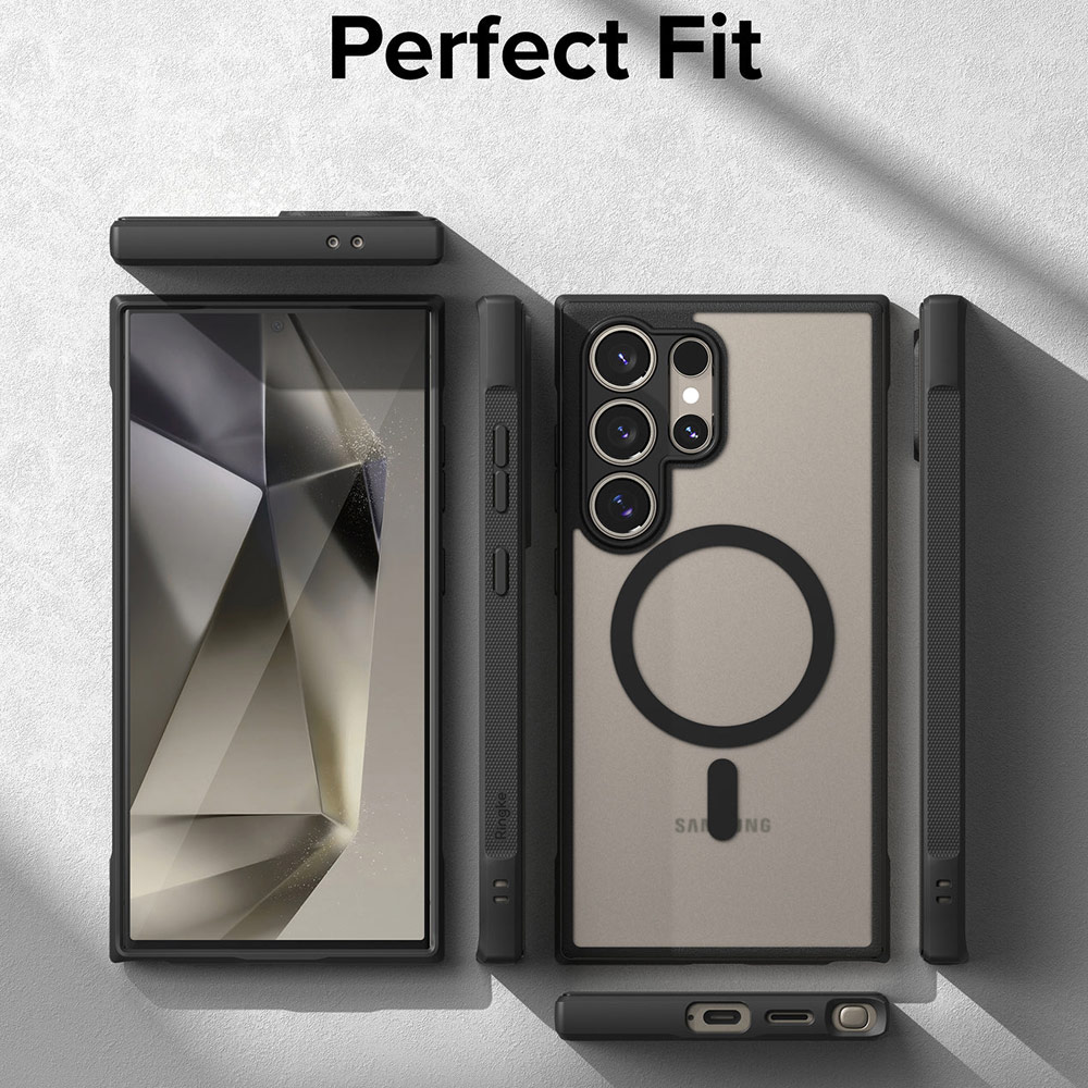 Picture of Samsung Galaxy S24 Ultra Case | Ringke Fusion Bold Magnetic Transparent Protection Case for Samsung Galaxy S24 Ultra (Black)