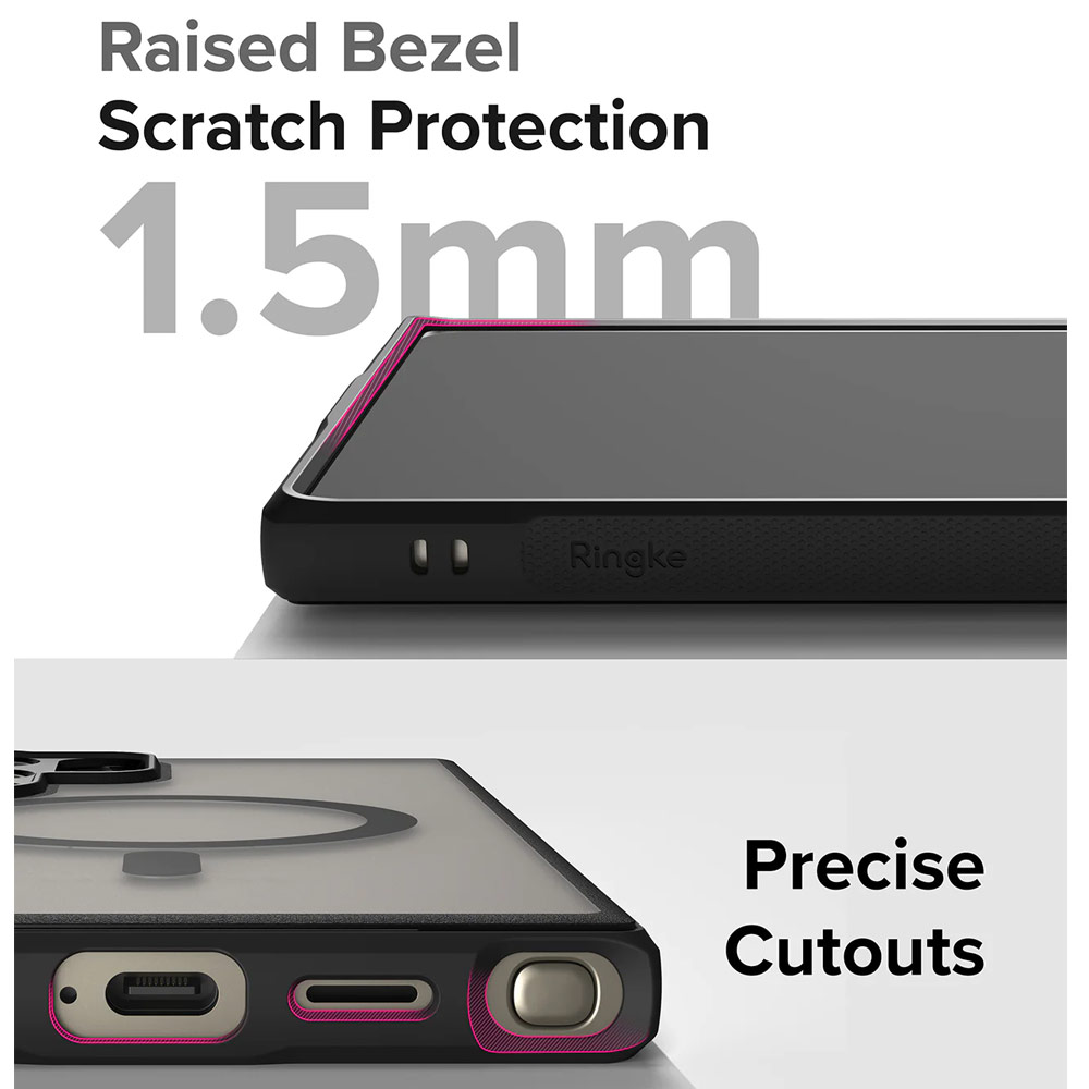 Picture of Samsung Galaxy S24 Ultra Case | Ringke Fusion Bold Magnetic Transparent Protection Case for Samsung Galaxy S24 Ultra (Black)