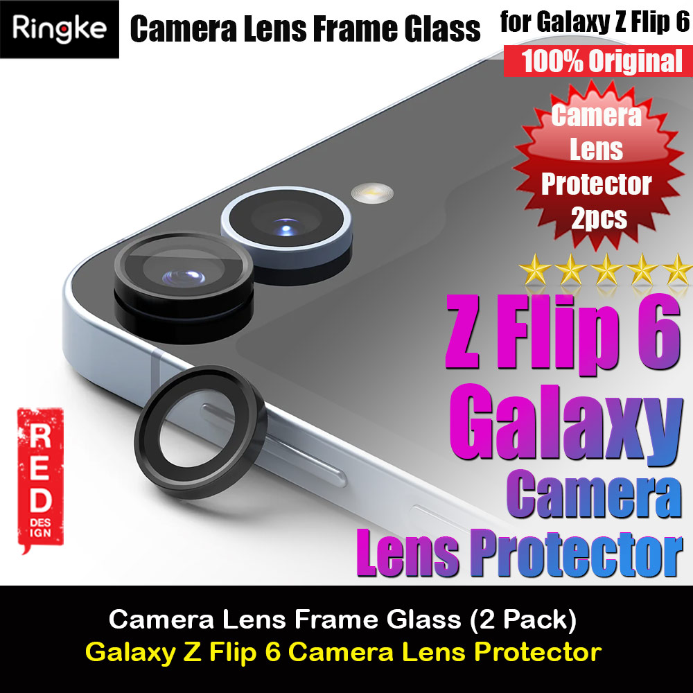 Picture of Ringke Camera Lens Frame Glass Lens Protector for Galaxy Z Flip 6 (Black 2pcs) Samsung Galaxy Z Flip 6- Samsung Galaxy Z Flip 6 Cases, Samsung Galaxy Z Flip 6 Covers, iPad Cases and a wide selection of Samsung Galaxy Z Flip 6 Accessories in Malaysia, Sabah, Sarawak and Singapore 