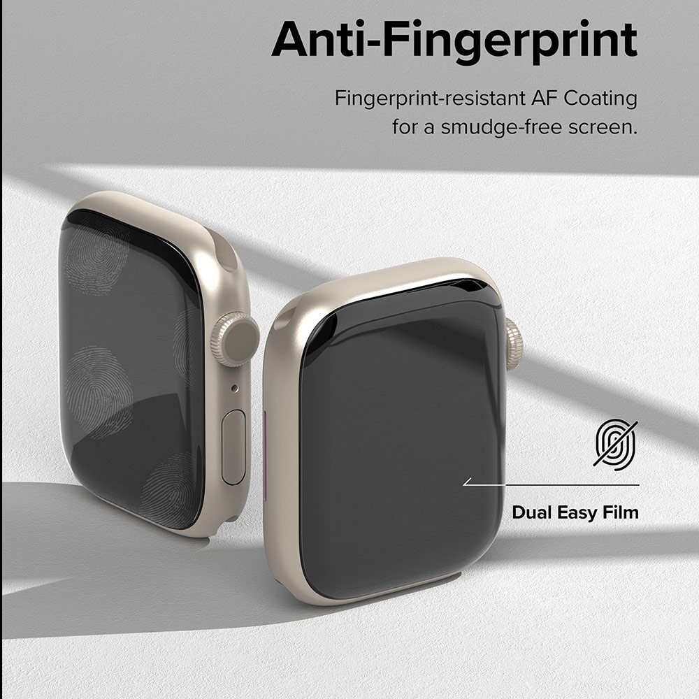 Picture of Apple Watch 44mm Screen Protector | Ringke Dual Easy Film High Quality EPU Self Healing Anti Finger Print Soft Screen Protector for Apple Watch 44mm 45mm (Clear) 3pcs