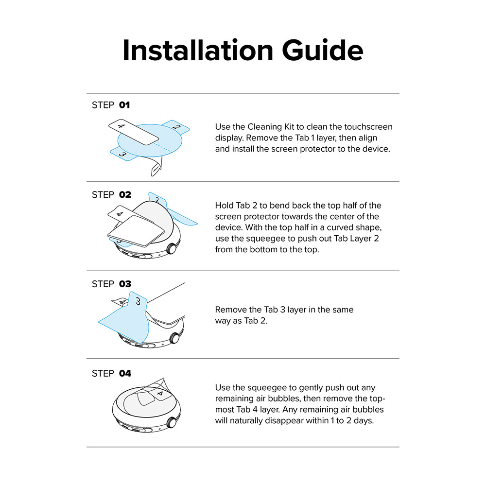 Picture of Apple Watch 44mm Screen Protector | Ringke Dual Easy Film High Quality EPU Self Healing Anti Finger Print Soft Screen Protector for Apple Watch 44mm 45mm (Clear) 3pcs