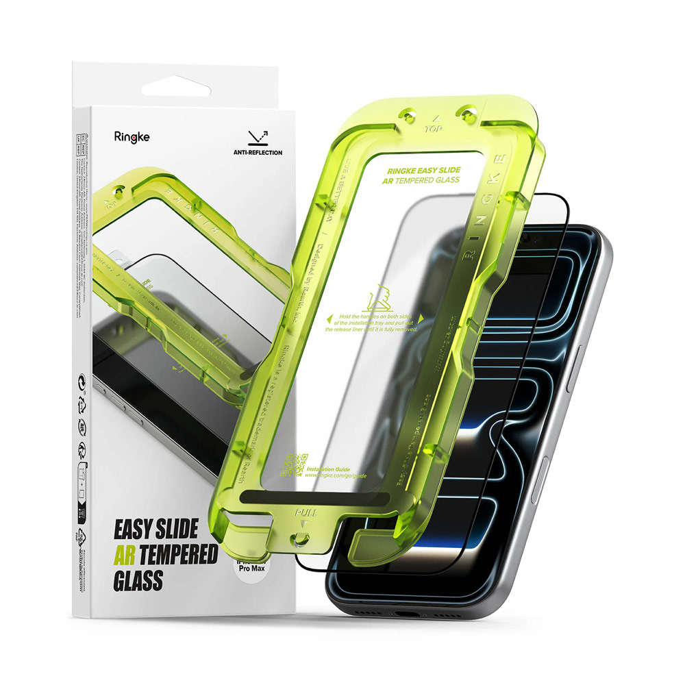 Picture of Apple iPhone 17 Pro Max 6.9 Screen Protector | Ringke Easy Slide Tempered Glass Screen Protector for iPhone 17 Pro Max 6.9 (Anti Reflection)