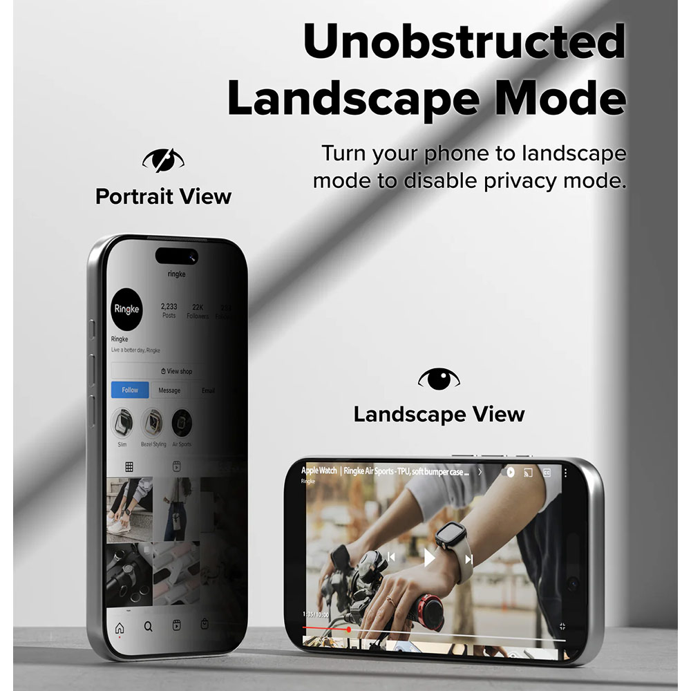 Picture of Apple iPhone 17 6.3 Screen Protector | Ringke Easy Slide Privacy Tempered Glass Screen Protector for iPhone 17 6.3  (Privacy) 2pcs